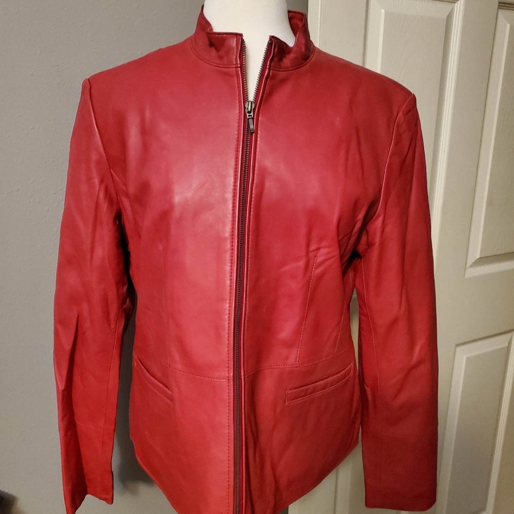 100% Leather Red Jacket